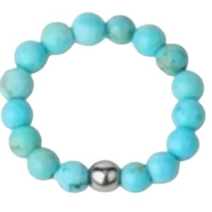 Turquoise Beaded Stretch Ring 4mm